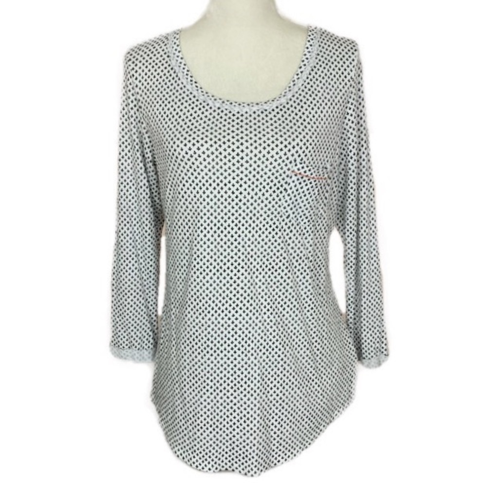 Anthropologie T. La White Tee With Black Print